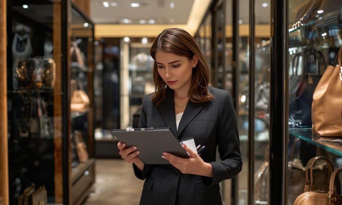 inspecteur magasin surveillant une boutique de luxe Inspecteur de magasin wewatch Security